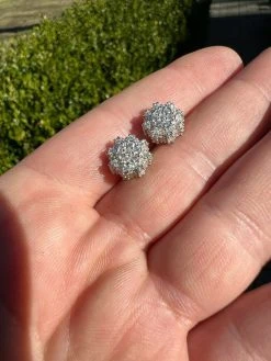 BIG Moissanite Iced 14k Gold Vermeil Real Earrings Large 10mm Mens Hip Hop Studs -Harlem Bling Shop harlembling big moissanite iced 14k gold vermeil real earrings large 10mm mens hip hop studs 38470.1664358590