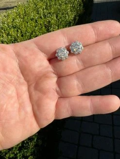 BIG Moissanite Iced 14k Gold Vermeil Real Earrings Large 10mm Mens Hip Hop Studs -Harlem Bling Shop harlembling big moissanite iced 14k gold vermeil real earrings large 10mm mens hip hop studs 45788.1664356181