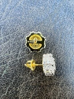 BIG Moissanite Iced 14k Gold Vermeil Real Earrings Large 10mm Mens Hip Hop Studs -Harlem Bling Shop harlembling big moissanite iced 14k gold vermeil real earrings large 10mm mens hip hop studs 90415.1664359666