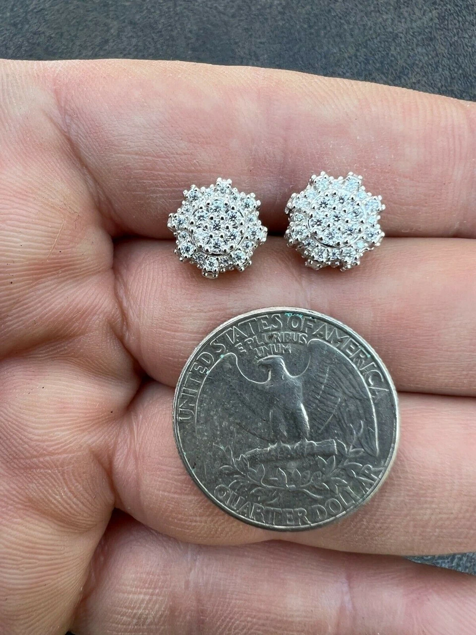 BIG Moissanite Iced 925 Silver Screwback Earrings Large 10mm Mens Hip Hop Studs 11 BIG Moissanite Iced 925 Silver Screwback Earrings Large 10mm Mens Hip Hop Studs - Image 9