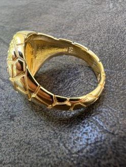 Big Nugget Mens Real Solid 14K Gold Plated 925 Silver Iced CZ Pinky Ring Hip Hop -Harlem Bling Shop harlembling big nugget mens real solid 14k gold plated 925 silver iced cz pinky ring hip hop 20294.1664301699