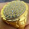 Big Nugget Mens Real Solid 14K Gold Plated 925 Silver Iced CZ Pinky Ring Hip Hop -Harlem Bling Shop harlembling big nugget mens real solid 14k gold plated 925 silver iced cz pinky ring hip hop 45055.1664300704
