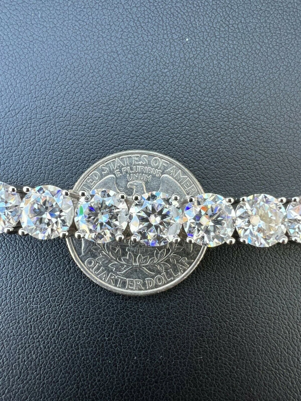 BIG Stone 8mm 44-52ct Real MOISSANITE Tennis Bracelet Pass Diamond Test Out Iced 7 BIG Stone 8mm 44-52ct Real MOISSANITE Tennis Bracelet Pass Diamond Test Out Iced - Image 5