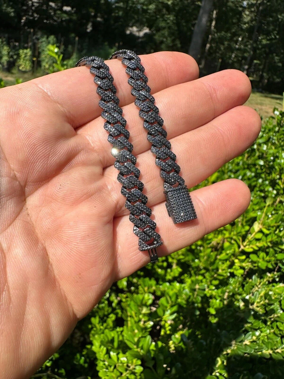 BLACK MOISSANITE 8mm Real Miami Cuban Link Prong Bracelet Iced Black Rhodium Over 925 Silver 14 BLACK MOISSANITE 8mm Real Miami Cuban Link Prong Bracelet Iced Black Rhodium Over 925 Silver - Image 12