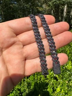 BLACK MOISSANITE 8mm Real Miami Cuban Link Prong Bracelet Iced Black Rhodium Over 925 Silver 27 BLACK MOISSANITE 8mm Real Miami Cuban Link Prong Bracelet Iced Black Rhodium Over 925 Silver -Harlem Bling Shop harlembling black moissanite 8mm real miami cuban link prong bracelet iced black rhodium over 925 silver 34309.1691627636