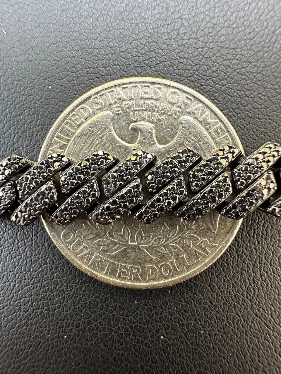 BLACK MOISSANITE 8mm Real Miami Cuban Link Prong Bracelet Iced Black Rhodium Over 925 Silver 9 BLACK MOISSANITE 8mm Real Miami Cuban Link Prong Bracelet Iced Black Rhodium Over 925 Silver - Image 7