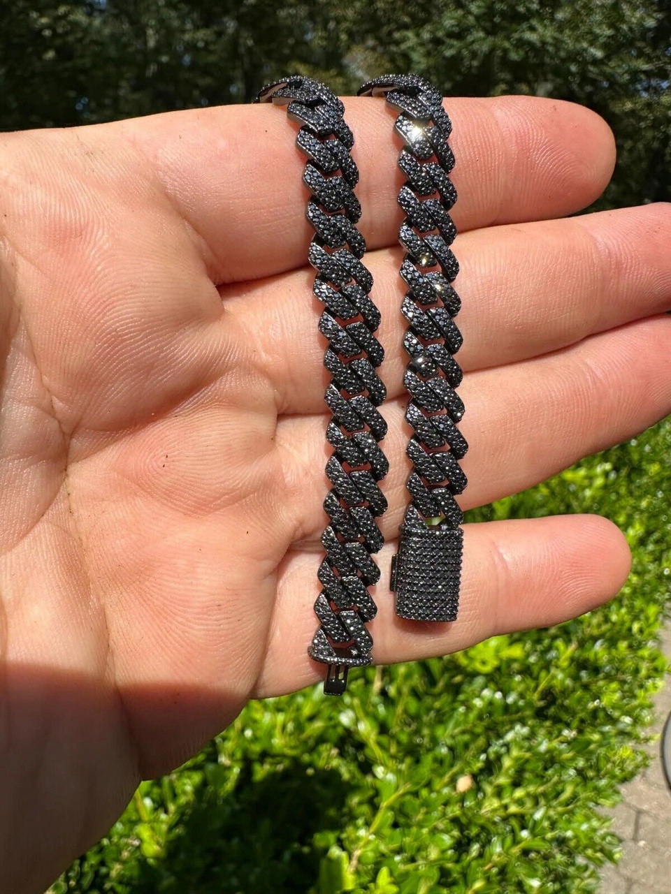 BLACK MOISSANITE 8mm Real Miami Cuban Link Prong Bracelet Iced Black Rhodium Over 925 Silver 12 BLACK MOISSANITE 8mm Real Miami Cuban Link Prong Bracelet Iced Black Rhodium Over 925 Silver - Image 10