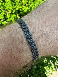 BLACK MOISSANITE 8mm Real Miami Cuban Link Prong Bracelet Iced Black Rhodium Over 925 Silver 26 BLACK MOISSANITE 8mm Real Miami Cuban Link Prong Bracelet Iced Black Rhodium Over 925 Silver -Harlem Bling Shop harlembling black moissanite 8mm real miami cuban link prong bracelet iced black rhodium over 925 silver 99418.1691627652