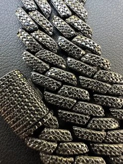 BLACK MOISSANITE 8mm Real Miami Cuban Link Prong Chain Iced Black Rhodium Over 925 Silver Necklace -Harlem Bling Shop harlembling black moissanite 8mm real miami cuban link prong chain iced black rhodium over 925 silver necklace 64343.1703827799
