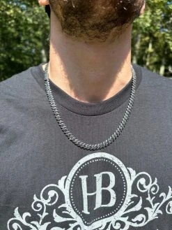 BLACK MOISSANITE 8mm Real Miami Cuban Link Prong Chain Iced Black Rhodium Over 925 Silver Necklace -Harlem Bling Shop harlembling black moissanite 8mm real miami cuban link prong chain iced black rhodium over 925 silver necklace 75861.1703827806