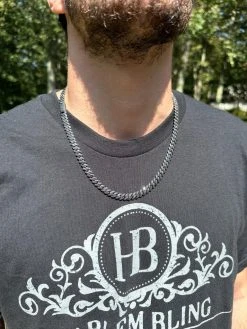 BLACK MOISSANITE 8mm Real Miami Cuban Link Prong Chain Iced Black Rhodium Over 925 Silver Necklace -Harlem Bling Shop harlembling black moissanite 8mm real miami cuban link prong chain iced black rhodium over 925 silver necklace 78238.1703827795
