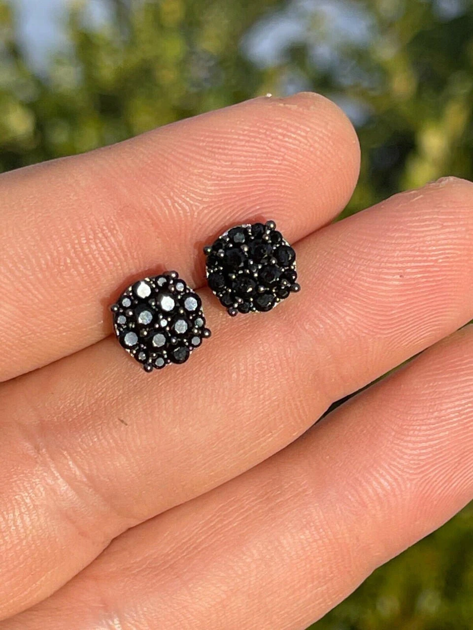 Black Moissanite 925 Silver Hip Hop Earrings Cluster Studs Pass Diamond Tester 14 Black Moissanite 925 Silver Hip Hop Earrings Cluster Studs Pass Diamond Tester - Image 12