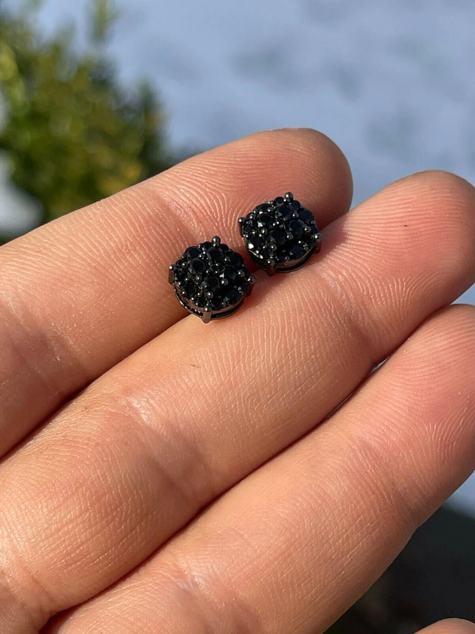 Black Moissanite 925 Silver Hip Hop Earrings Cluster Studs Pass Diamond Tester 16 Black Moissanite 925 Silver Hip Hop Earrings Cluster Studs Pass Diamond Tester - Image 14