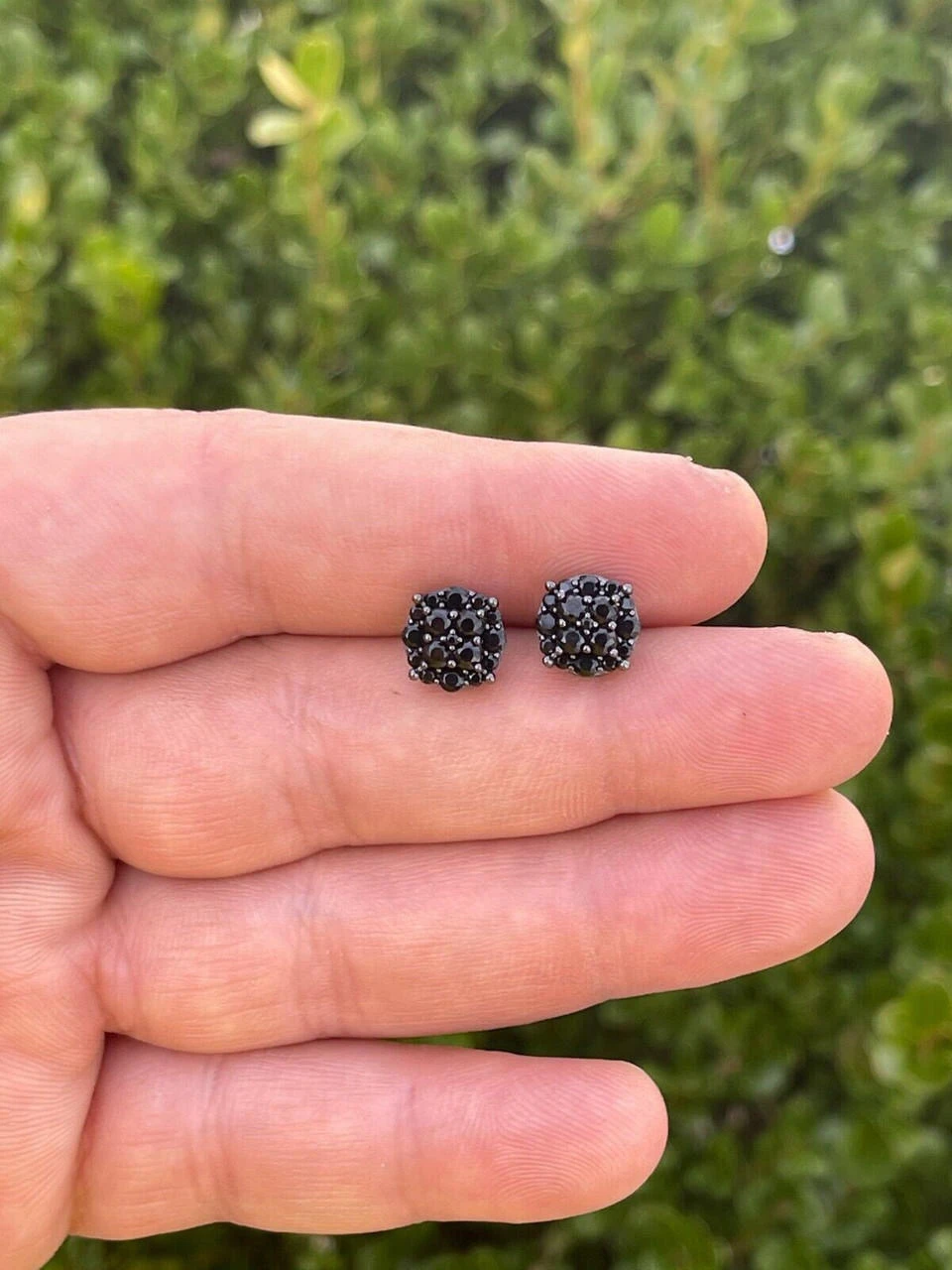 Black Moissanite 925 Silver Hip Hop Earrings Cluster Studs Pass Diamond Tester 13 Black Moissanite 925 Silver Hip Hop Earrings Cluster Studs Pass Diamond Tester - Image 11