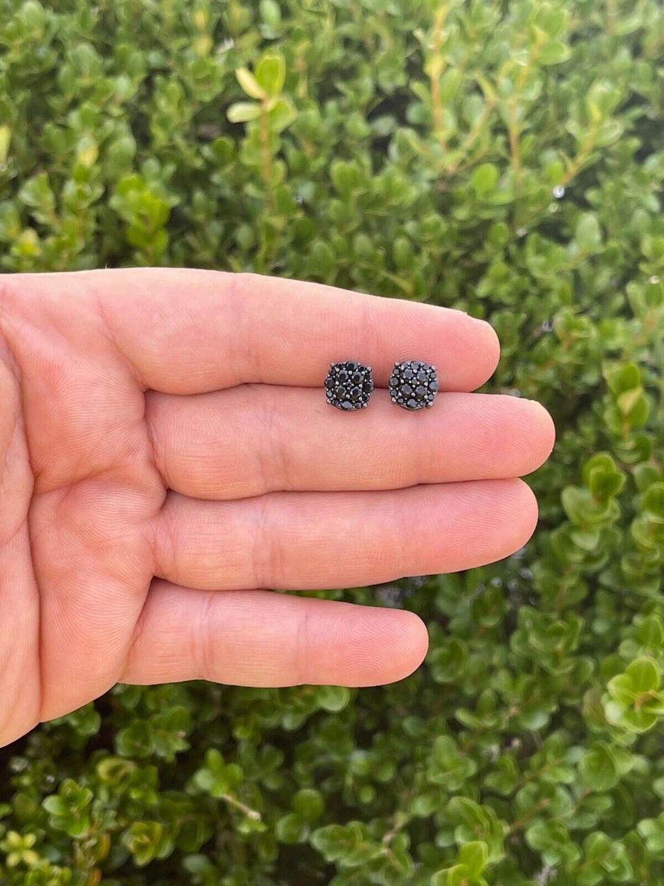 Black Moissanite 925 Silver Hip Hop Earrings Cluster Studs Pass Diamond Tester 12 Black Moissanite 925 Silver Hip Hop Earrings Cluster Studs Pass Diamond Tester - Image 10
