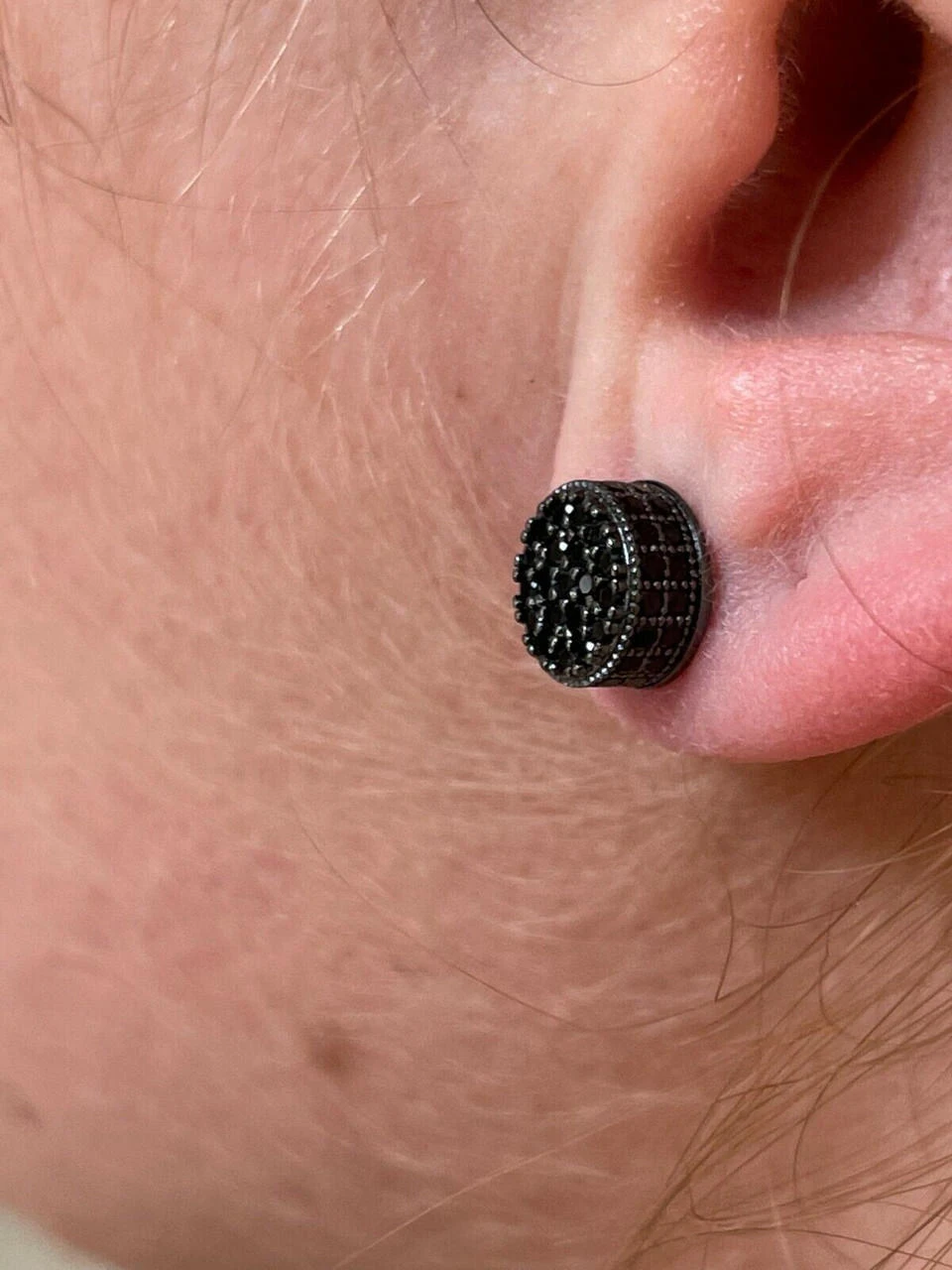 Black Moissanite 925 Silver Hip Hop Earrings Small Round Studs Pass Diamond Test 10 Black Moissanite 925 Silver Hip Hop Earrings Small Round Studs Pass Diamond Test - Image 8