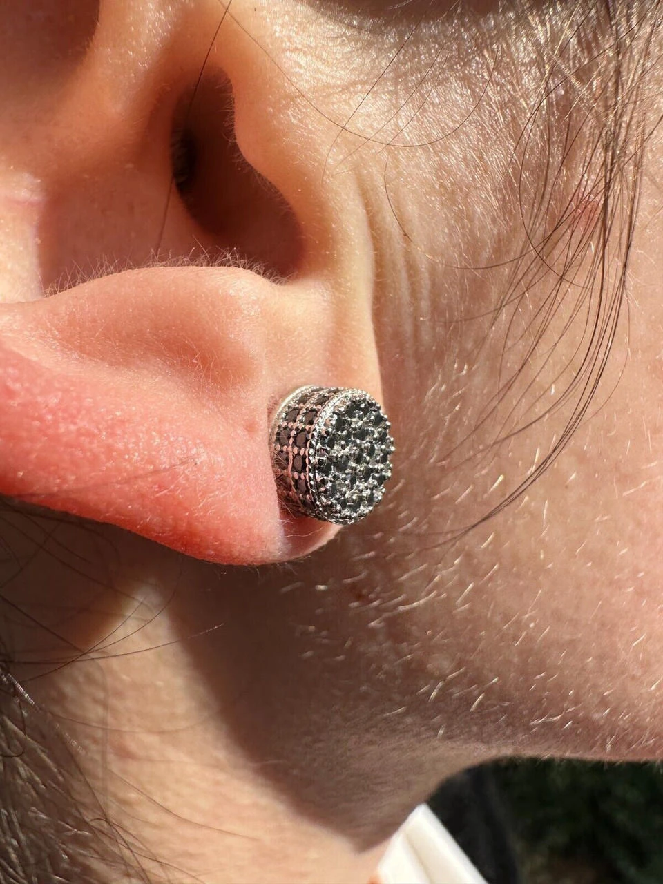 Black Moissanite 925 Silver Iced Hip Hop Earrings Small 1/3" Studs Pass Tester 12 Black Moissanite 925 Silver Iced Hip Hop Earrings Small 1/3" Studs Pass Tester - Image 10