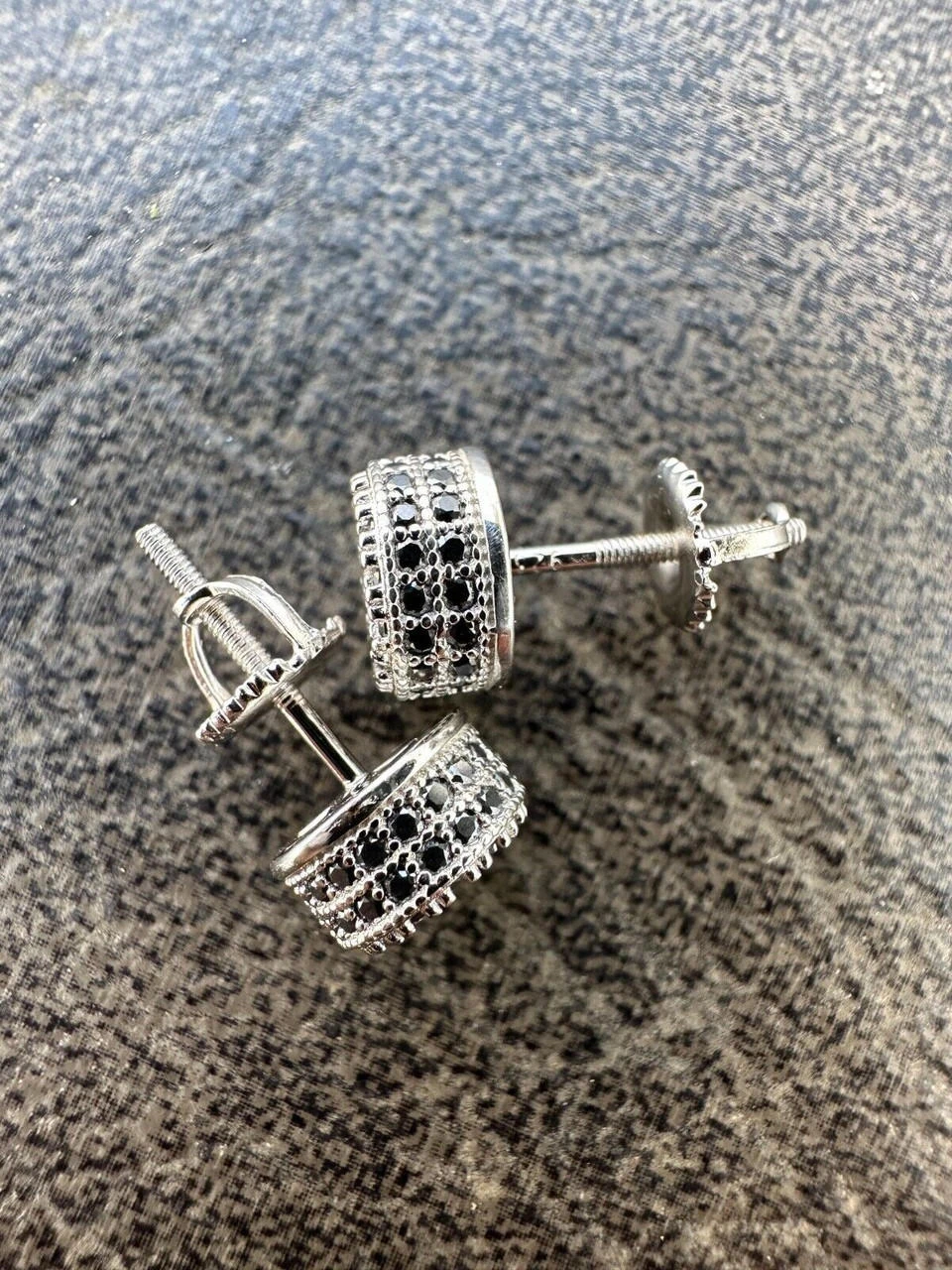 Black Moissanite 925 Silver Iced Hip Hop Earrings Small 1/3" Studs Pass Tester 13 Black Moissanite 925 Silver Iced Hip Hop Earrings Small 1/3" Studs Pass Tester - Image 11