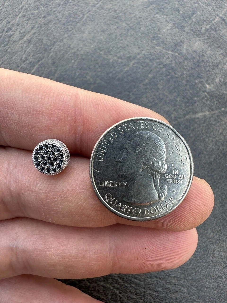 Black Moissanite 925 Silver Iced Hip Hop Earrings Small 1/3" Studs Pass Tester 11 Black Moissanite 925 Silver Iced Hip Hop Earrings Small 1/3" Studs Pass Tester - Image 9