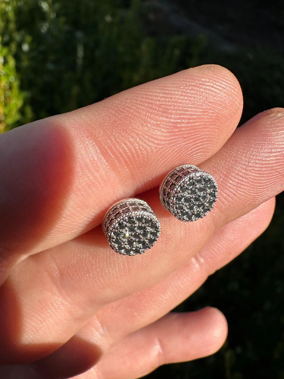 Black Moissanite 925 Silver Iced Hip Hop Earrings Small 1/3" Studs Pass Tester 14 Black Moissanite 925 Silver Iced Hip Hop Earrings Small 1/3" Studs Pass Tester - Image 12