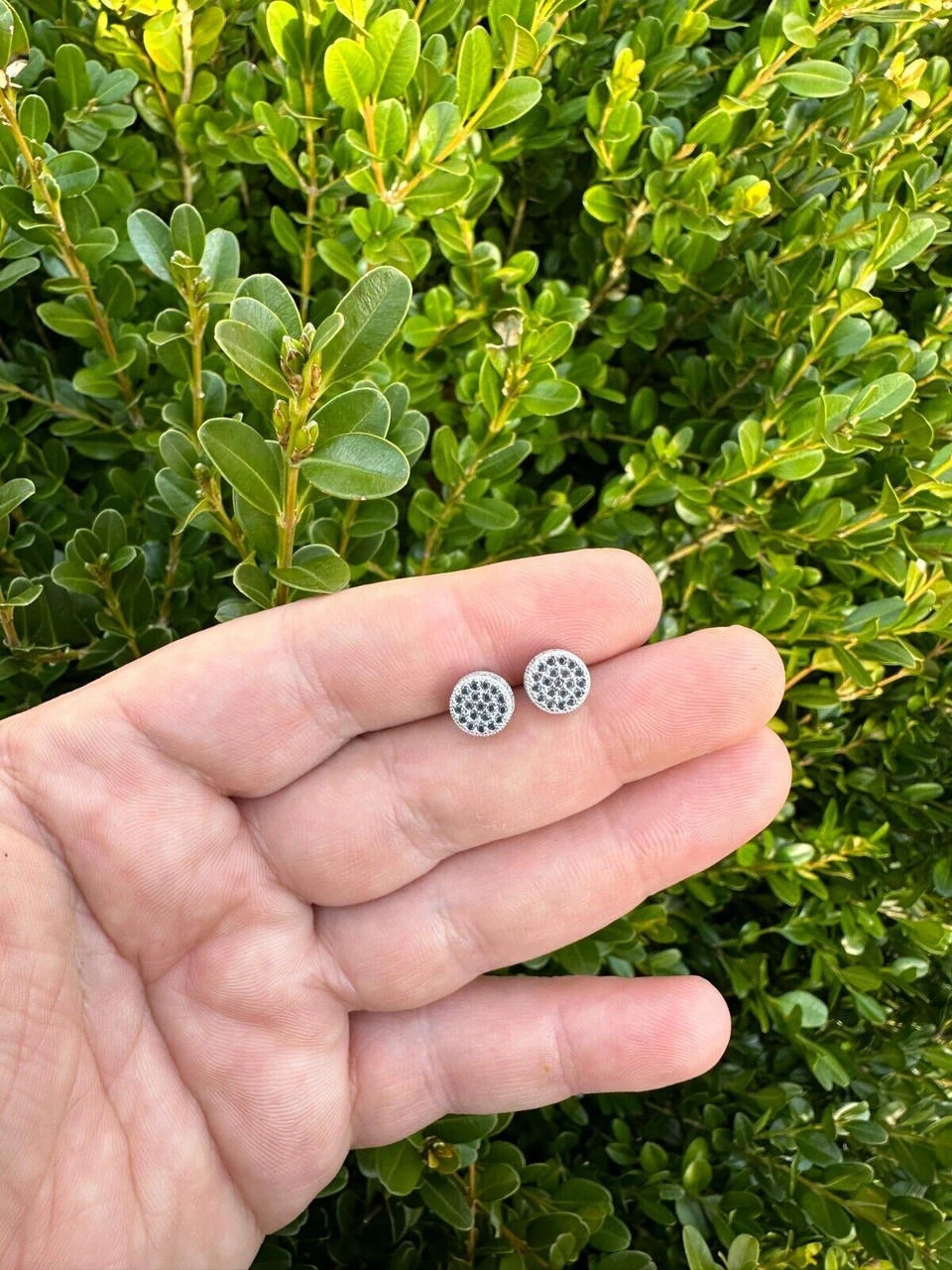 Black Moissanite 925 Silver Iced Hip Hop Earrings Small 1/3" Studs Pass Tester 8 Black Moissanite 925 Silver Iced Hip Hop Earrings Small 1/3" Studs Pass Tester - Image 6