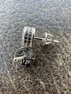 Black Moissanite 925 Silver Iced Hip Hop Earrings Small 1/3" Studs Pass Tester 34 Black Moissanite 925 Silver Iced Hip Hop Earrings Small 1/3" Studs Pass Tester -Harlem Bling Shop harlembling black moissanite 925 silver iced hip hop earrings small 13 studs pass tester 92859.1678301767