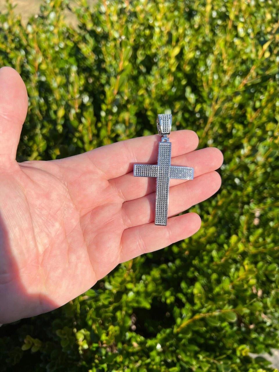 Black MOISSANITE 925 Silver Large Iced Cross Pendant 2.5CT Pass Diamond Tester 20 Black MOISSANITE 925 Silver Large Iced Cross Pendant 2.5CT Pass Diamond Tester - Image 18