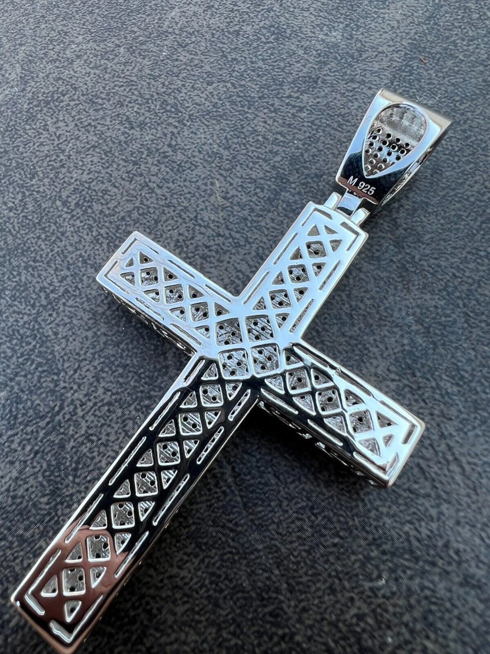 Black MOISSANITE 925 Silver Large Iced Cross Pendant 2.5CT Pass Diamond Tester 21 Black MOISSANITE 925 Silver Large Iced Cross Pendant 2.5CT Pass Diamond Tester - Image 19