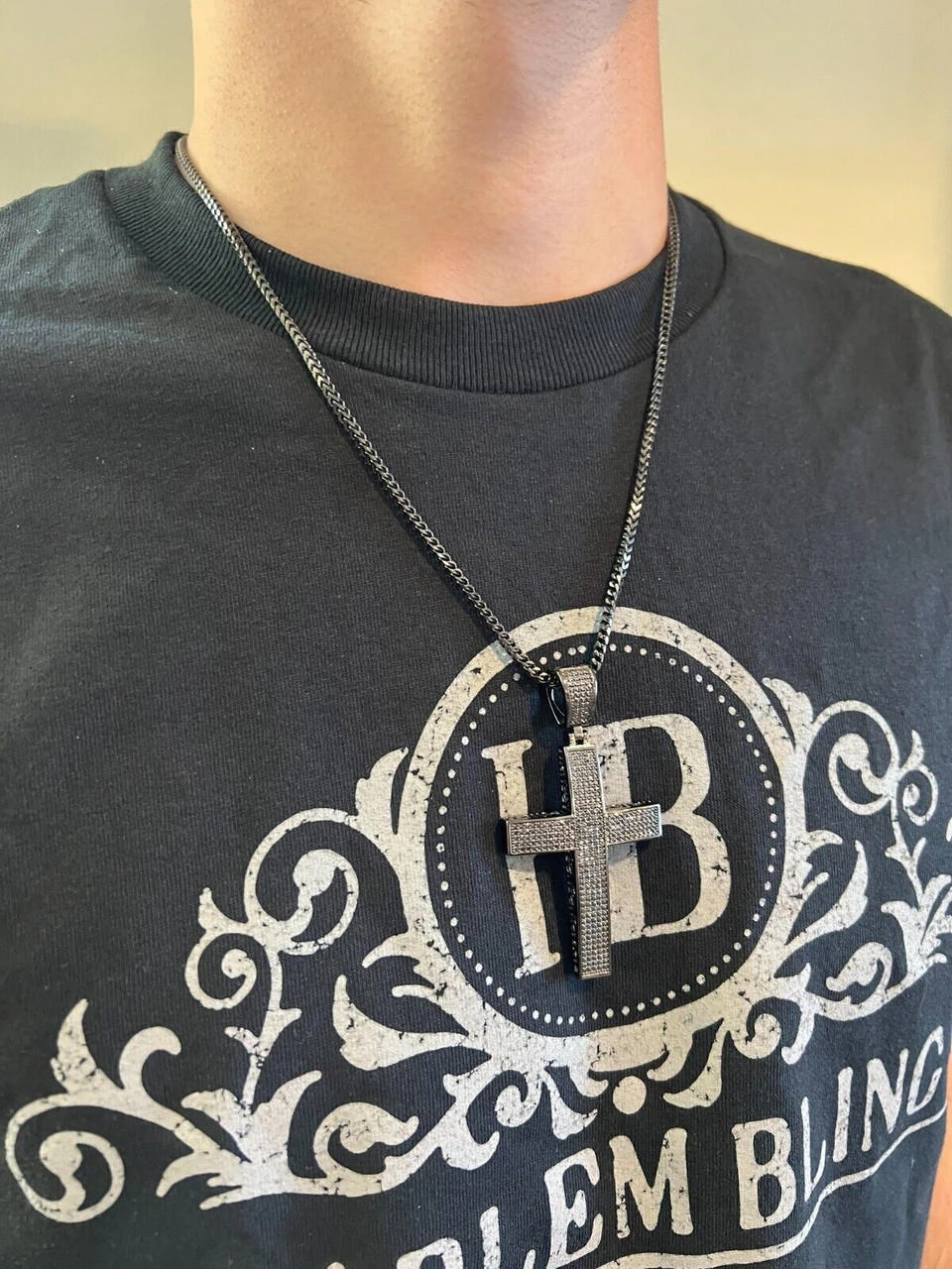 Black MOISSANITE Black Rhodium Over 925 Silver Large Iced Cross Pendant 2.5CT 9 Black MOISSANITE Black Rhodium Over 925 Silver Large Iced Cross Pendant 2.5CT - Image 7