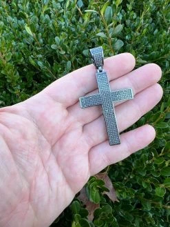 Black MOISSANITE Black Rhodium Over 925 Silver Large Iced Cross Pendant 2.5CT 36 Black MOISSANITE Black Rhodium Over 925 Silver Large Iced Cross Pendant 2.5CT -Harlem Bling Shop harlembling black moissanite black rhodium over 925 silver large iced cross pendant 2.5ct 31373.1674841742