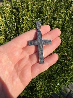 Black MOISSANITE Black Rhodium Over 925 Silver Large Iced Cross Pendant 2.5CT 31 Black MOISSANITE Black Rhodium Over 925 Silver Large Iced Cross Pendant 2.5CT -Harlem Bling Shop harlembling black moissanite black rhodium over 925 silver large iced cross pendant 2.5ct 56543.1674841883