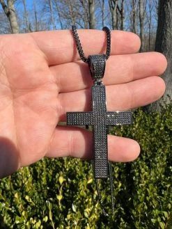 Black MOISSANITE Black Rhodium Over 925 Silver Large Iced Cross Pendant 2.5CT 24 Black MOISSANITE Black Rhodium Over 925 Silver Large Iced Cross Pendant 2.5CT -Harlem Bling Shop harlembling black moissanite black rhodium over 925 silver large iced cross pendant 2.5ct 73027.1674841624