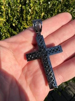 Black MOISSANITE Black Rhodium Over 925 Silver Large Iced Cross Pendant 2.5CT 33 Black MOISSANITE Black Rhodium Over 925 Silver Large Iced Cross Pendant 2.5CT -Harlem Bling Shop harlembling black moissanite black rhodium over 925 silver large iced cross pendant 2.5ct 96699.1674841985
