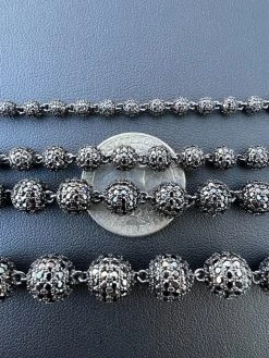 Black Moissanite Disco Ball Bracelet 4-10mm - Black Rhodium Over 925 Silver - Shambala Style 30 Black Moissanite Disco Ball Bracelet 4-10mm - Black Rhodium Over 925 Silver - Shambala Style -Harlem Bling Shop harlembling black moissanite disco ball bracelet 4 10mm black rhodium over 925 silver shambala style 17359.1671639671