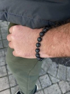 Black Moissanite Disco Ball Bracelet 4-10mm - Black Rhodium Over 925 Silver - Shambala Style 29 Black Moissanite Disco Ball Bracelet 4-10mm - Black Rhodium Over 925 Silver - Shambala Style -Harlem Bling Shop harlembling black moissanite disco ball bracelet 4 10mm black rhodium over 925 silver shambala style 29242.1671639736