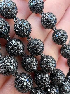 Black Moissanite Disco Ball Bracelet 4-10mm - Black Rhodium Over 925 Silver - Shambala Style 23 Black Moissanite Disco Ball Bracelet 4-10mm - Black Rhodium Over 925 Silver - Shambala Style -Harlem Bling Shop harlembling black moissanite disco ball bracelet 4 10mm black rhodium over 925 silver shambala style 50233.1671639647