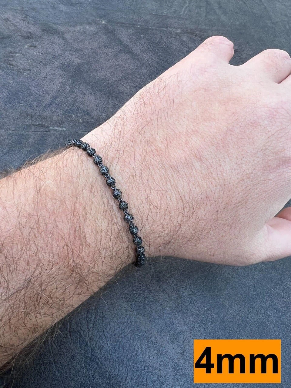 Black Moissanite Disco Ball Bracelet 4-10mm - Black Rhodium Over 925 Silver - Shambala Style 13 Black Moissanite Disco Ball Bracelet 4-10mm - Black Rhodium Over 925 Silver - Shambala Style - Image 11