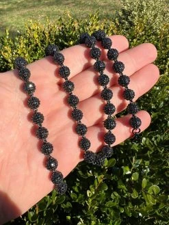 Black Moissanite Disco Ball Chain 4-10mm - Black Rhodium Over 925 Silver - Shambala Style 26 Black Moissanite Disco Ball Chain 4-10mm - Black Rhodium Over 925 Silver - Shambala Style -Harlem Bling Shop harlembling black moissanite disco ball chain 4 10mm black rhodium over 925 silver shambala style 44727.1671639686