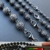 Black Moissanite Disco Ball Chain 4-10mm - Black Rhodium Over 925 Silver - Shambala Style