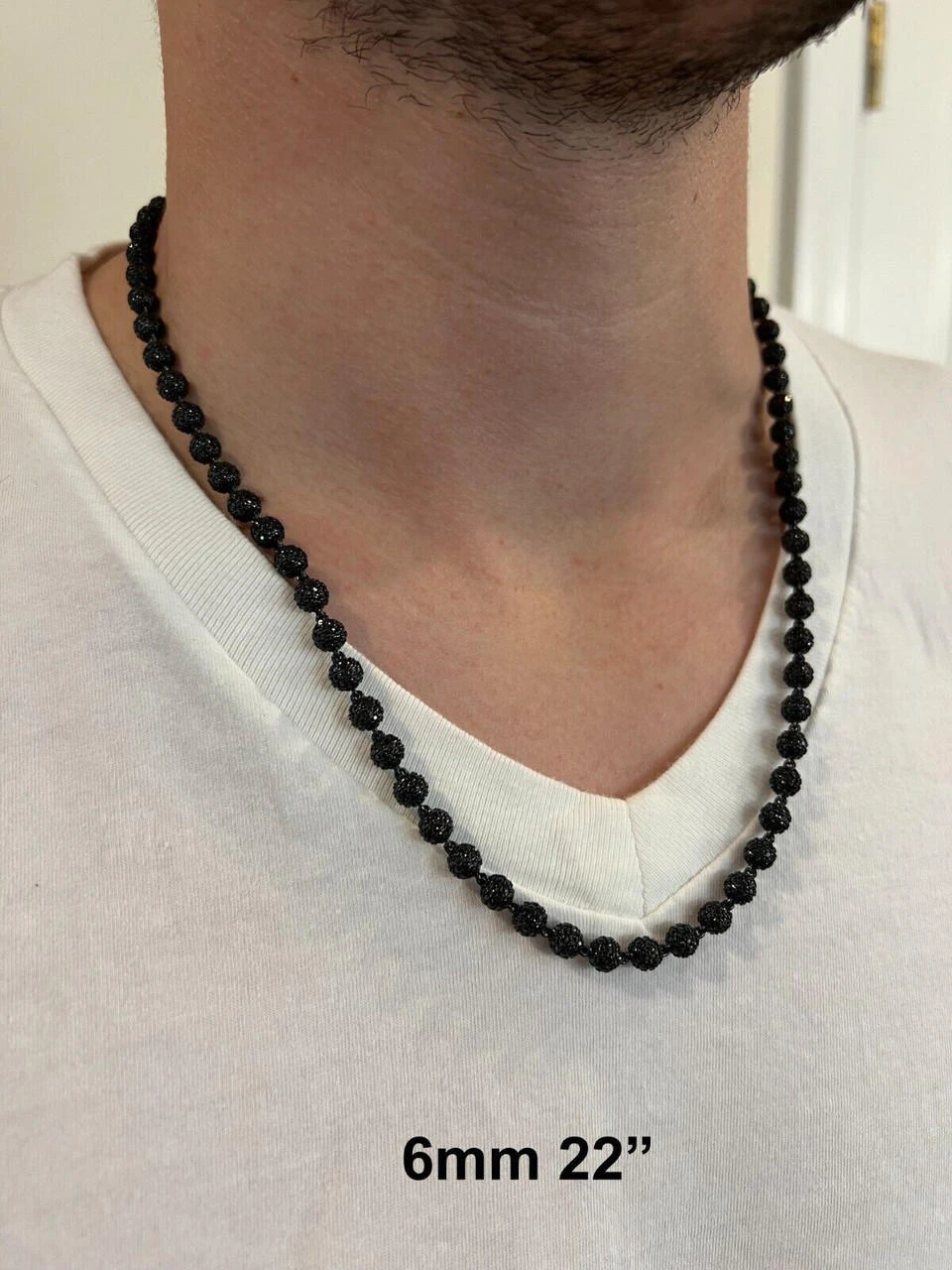 Black Moissanite Disco Ball Chain 4-10mm - Black Rhodium Over 925 Silver - Shambala Style 11 Black Moissanite Disco Ball Chain 4-10mm - Black Rhodium Over 925 Silver - Shambala Style - Image 9