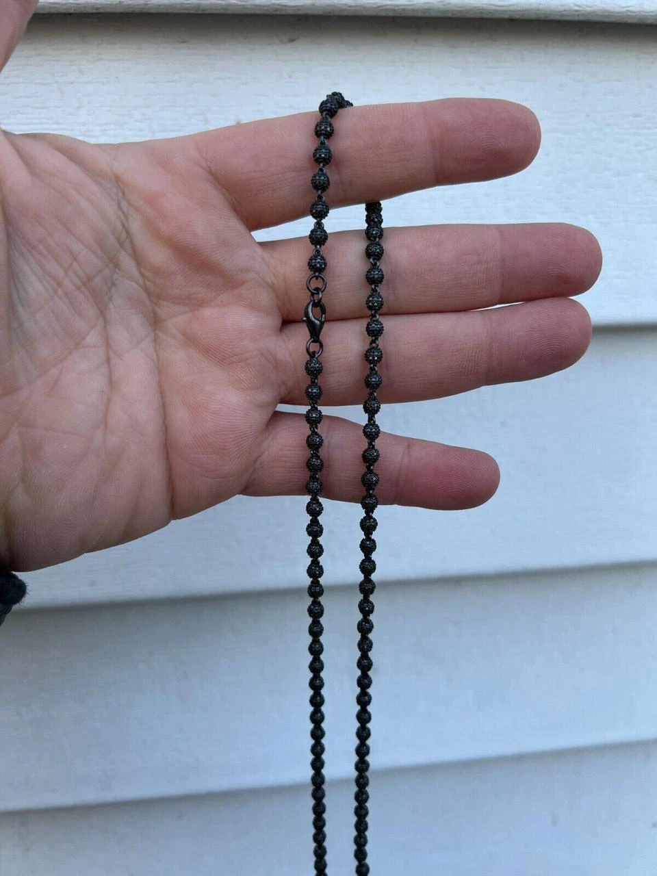 Black Moissanite Disco Ball Chain 4-10mm - Black Rhodium Over 925 Silver - Shambala Style 18 Black Moissanite Disco Ball Chain 4-10mm - Black Rhodium Over 925 Silver - Shambala Style - Image 16