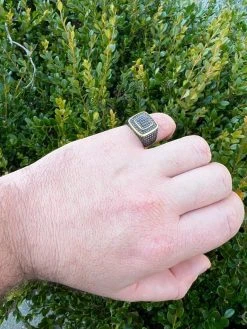 Black MOISSANITE Mens Real 14k Gold Vermeil 925 Silver Ring Pass Diamond Tester -Harlem Bling Shop harlembling black moissanite mens real 14k gold vermeil 925 silver ring pass diamond tester 91213.1675274085