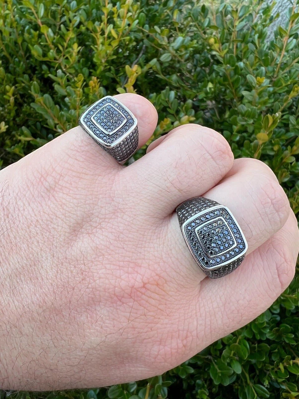 Black MOISSANITE Mens Real Solid 925 Sterling Silver Ring Pass Diamond Tester 20 Black MOISSANITE Mens Real Solid 925 Sterling Silver Ring Pass Diamond Tester - Image 18