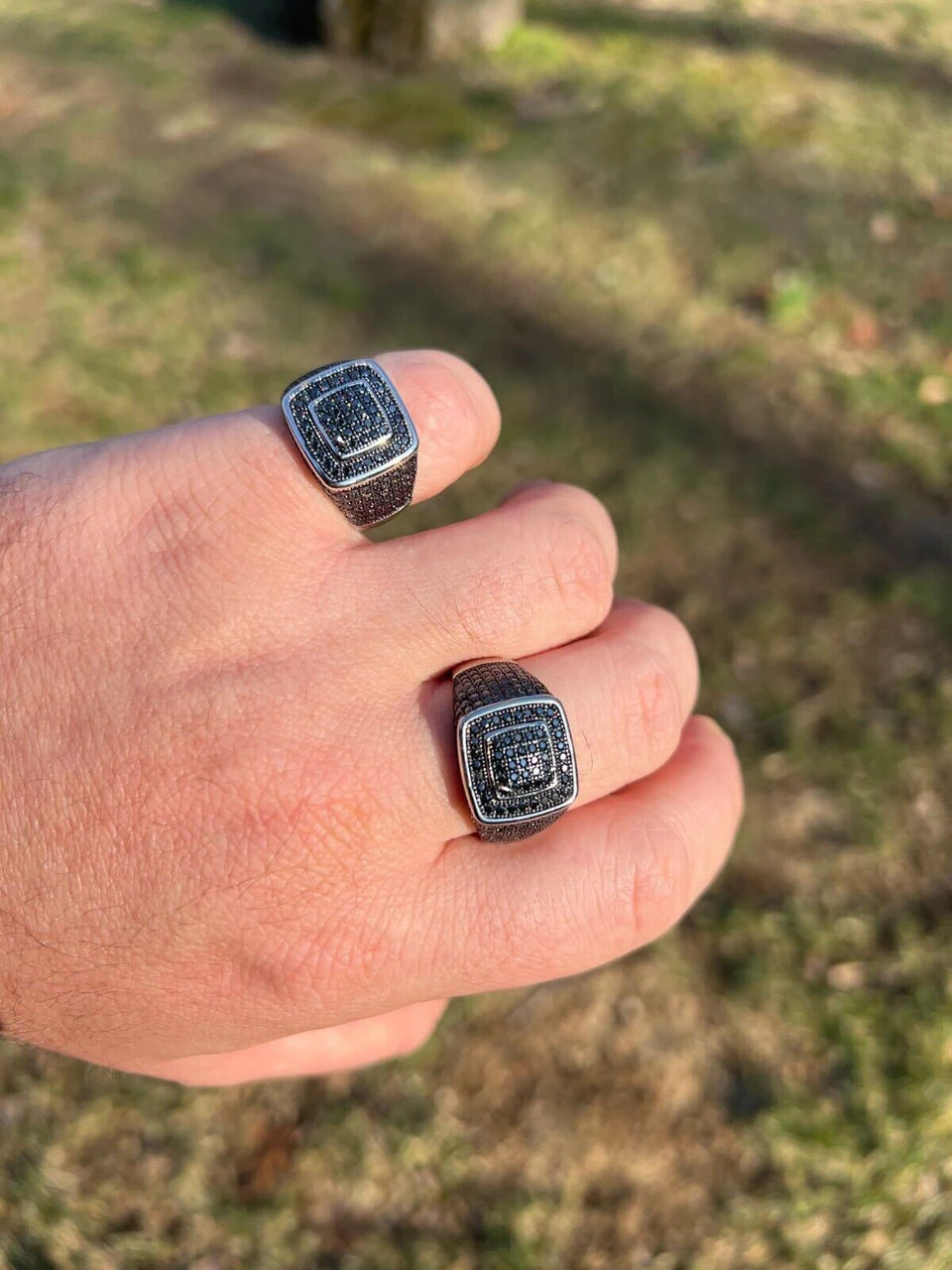Black MOISSANITE Mens Real Solid 925 Sterling Silver Ring Pass Diamond Tester 12 Black MOISSANITE Mens Real Solid 925 Sterling Silver Ring Pass Diamond Tester - Image 10