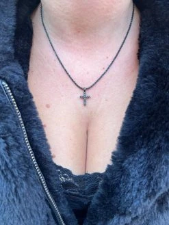 Black MOISSANITE Real 925 Silver Iced Cross Pendant Diamond Passes Tester 18 Black MOISSANITE Real 925 Silver Iced Cross Pendant Diamond Passes Tester -Harlem Bling Shop harlembling black moissanite real 925 silver iced cross pendant diamond passes tester 00115.1670514742