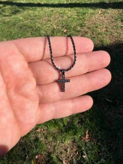 Black MOISSANITE Real 925 Silver Iced Cross Pendant Diamond Passes Tester 14 Black MOISSANITE Real 925 Silver Iced Cross Pendant Diamond Passes Tester -Harlem Bling Shop harlembling black moissanite real 925 silver iced cross pendant diamond passes tester 55734.1670514702