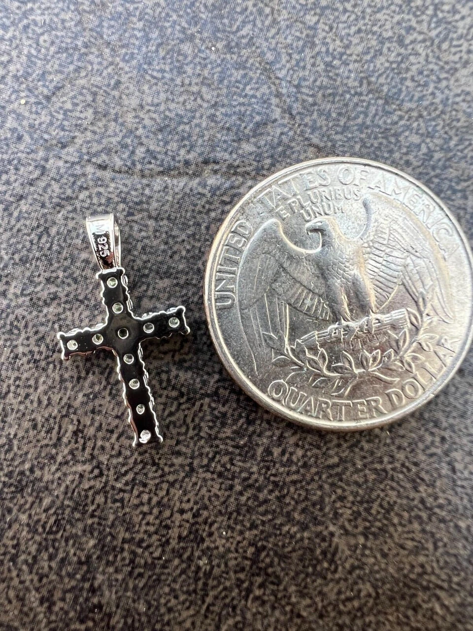 Black MOISSANITE Real 925 Silver Iced Cross Pendant Diamond Passes Tester 11 Black MOISSANITE Real 925 Silver Iced Cross Pendant Diamond Passes Tester - Image 9