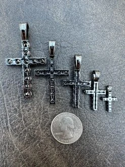 Black MOISSANITE Real Oxidized Rhodium 925 Silver Cross Iced Pendant Necklace 34 Black MOISSANITE Real Oxidized Rhodium 925 Silver Cross Iced Pendant Necklace -Harlem Bling Shop harlembling black moissanite real oxidized rhodium 925 silver cross iced pendant necklace 09689.1679599510