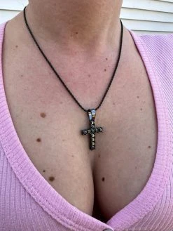 Black MOISSANITE Real Oxidized Rhodium 925 Silver Cross Iced Pendant Necklace 41 Black MOISSANITE Real Oxidized Rhodium 925 Silver Cross Iced Pendant Necklace -Harlem Bling Shop harlembling black moissanite real oxidized rhodium 925 silver cross iced pendant necklace 46466.1679599435