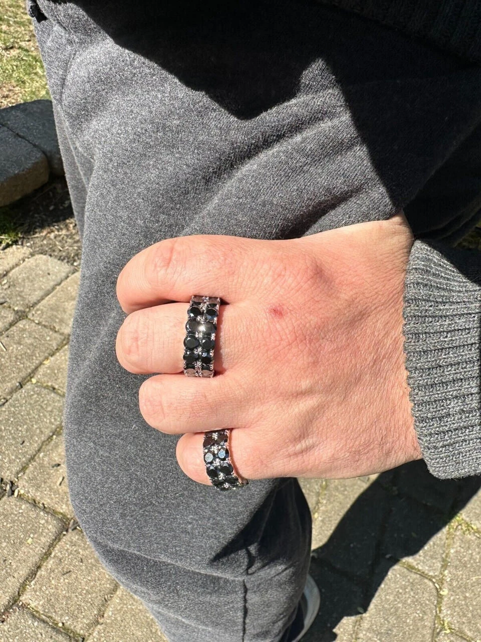 Black Moissanite Ring Real 925 Silver Hip Hop Iced Tennis Band 10mm Pass Tester 9 Black Moissanite Ring Real 925 Silver Hip Hop Iced Tennis Band 10mm Pass Tester - Image 7